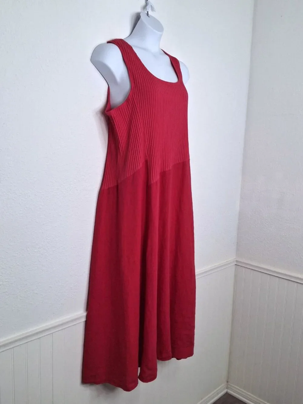 Fenini 100% Linen Cotton Dress Midi Sz XL Convertible Sundress Lagenlook Coastal